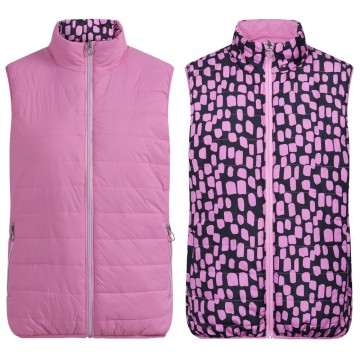 JRB Women's Golf Reversible Gillet - Fuchsia / Fuchsia Print