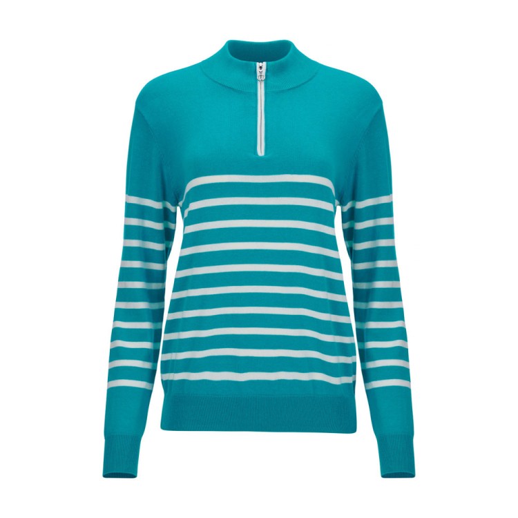 JRB Women's Golf - 1/4 Zipped Sweaters - Lapis Green