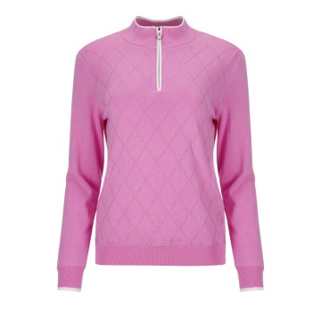 JRB Women's Golf - 1/4 Zipped Lined Sweaters - Fuchsia