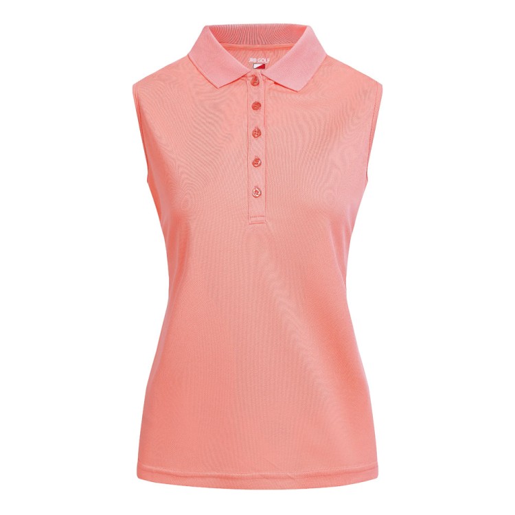 JRB Women's Golf Pique Shirt - Coral Peach - Sleeved or Sleeveless