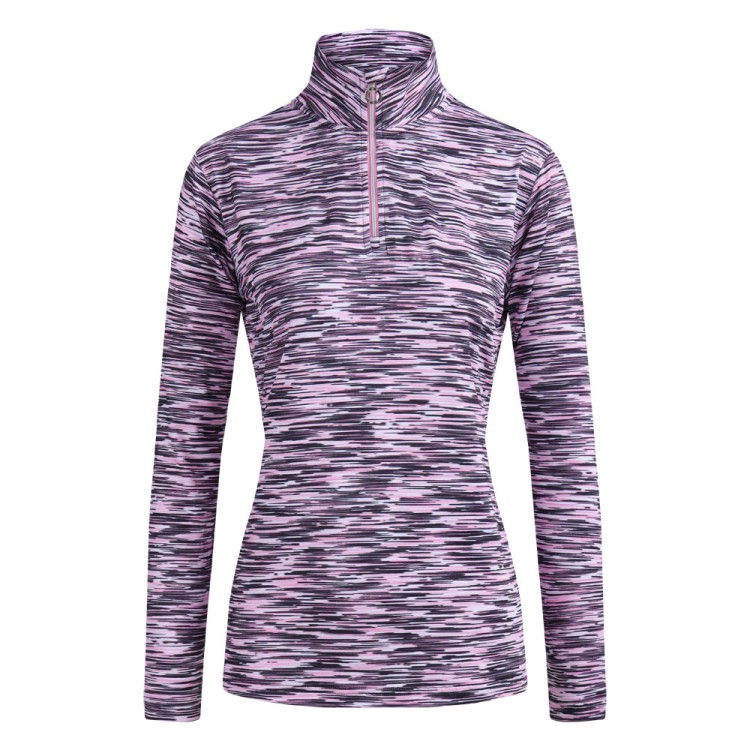 JRB Women's Golf - 1/4 Zipped Tops - Fuchsia Stripe